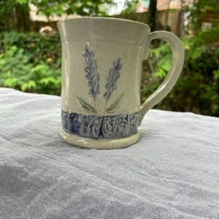 Lavender Print Pottery Mugs