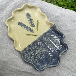 Lavender Print Pottery Plates